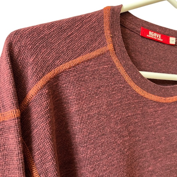 AGAVE WILLAS LONG SLEEVE CONTRAST STITCH TOP MENS LG CREWNECK PREPPY CASUAL - Picture 4 of 12